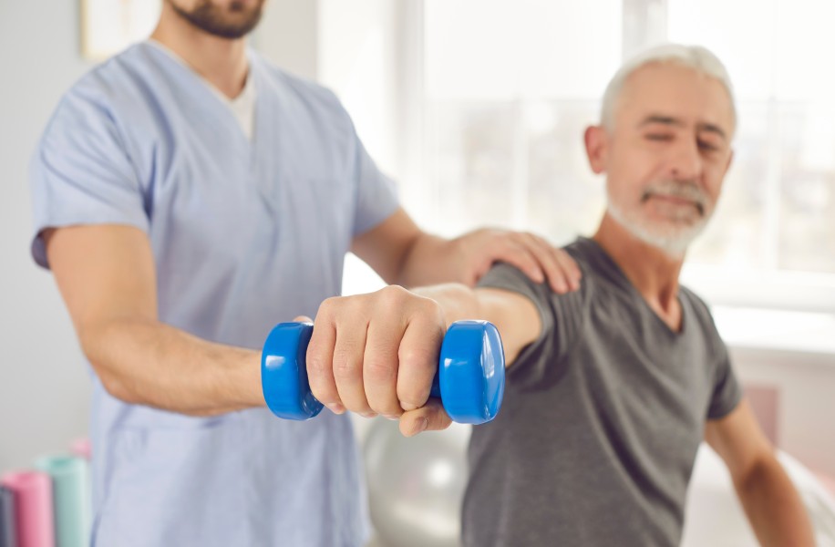 Residents participating in wellness activities
